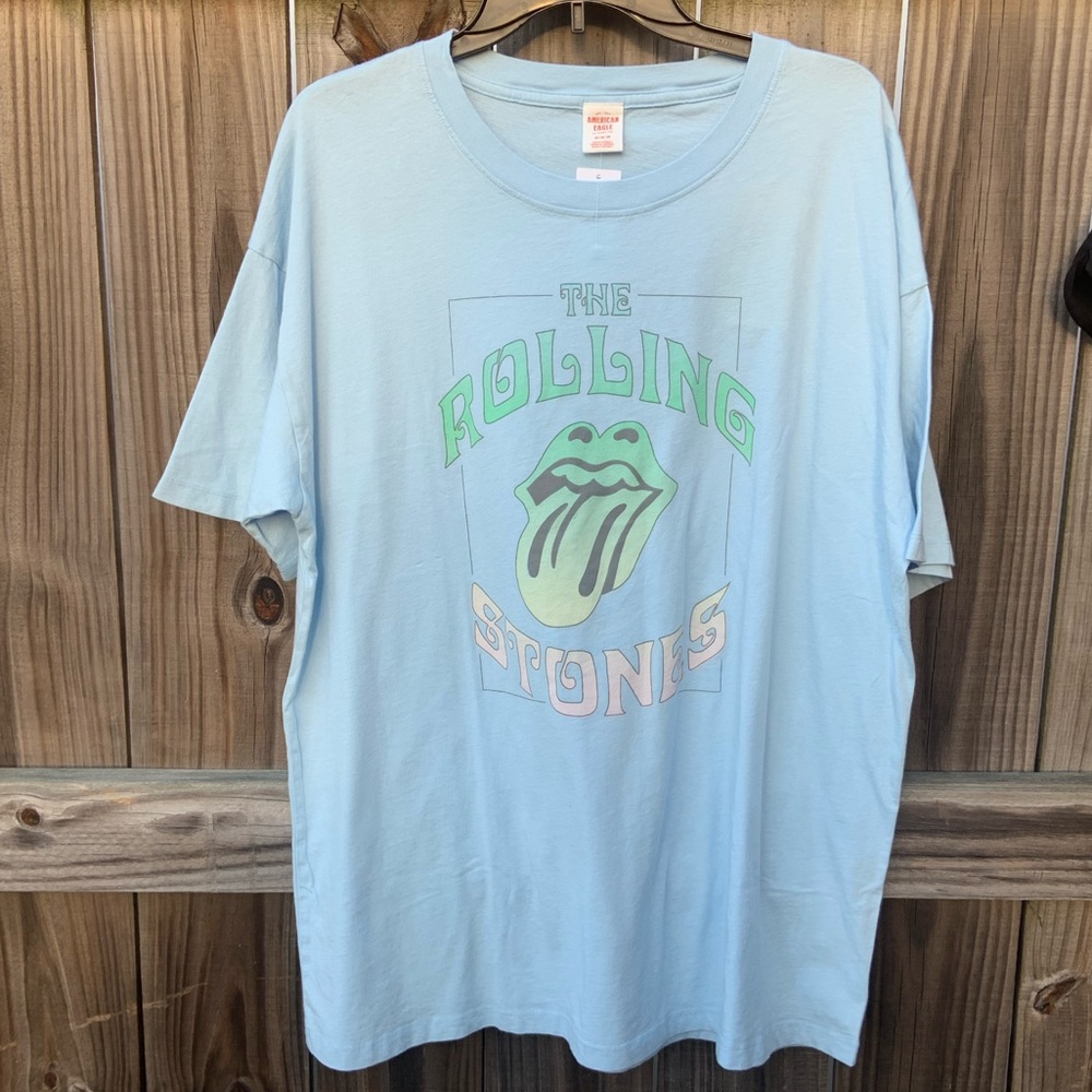 NWT AE ROLLING STONES OVERSIZED Boyfriend Band Tee - Picture 7 of 12